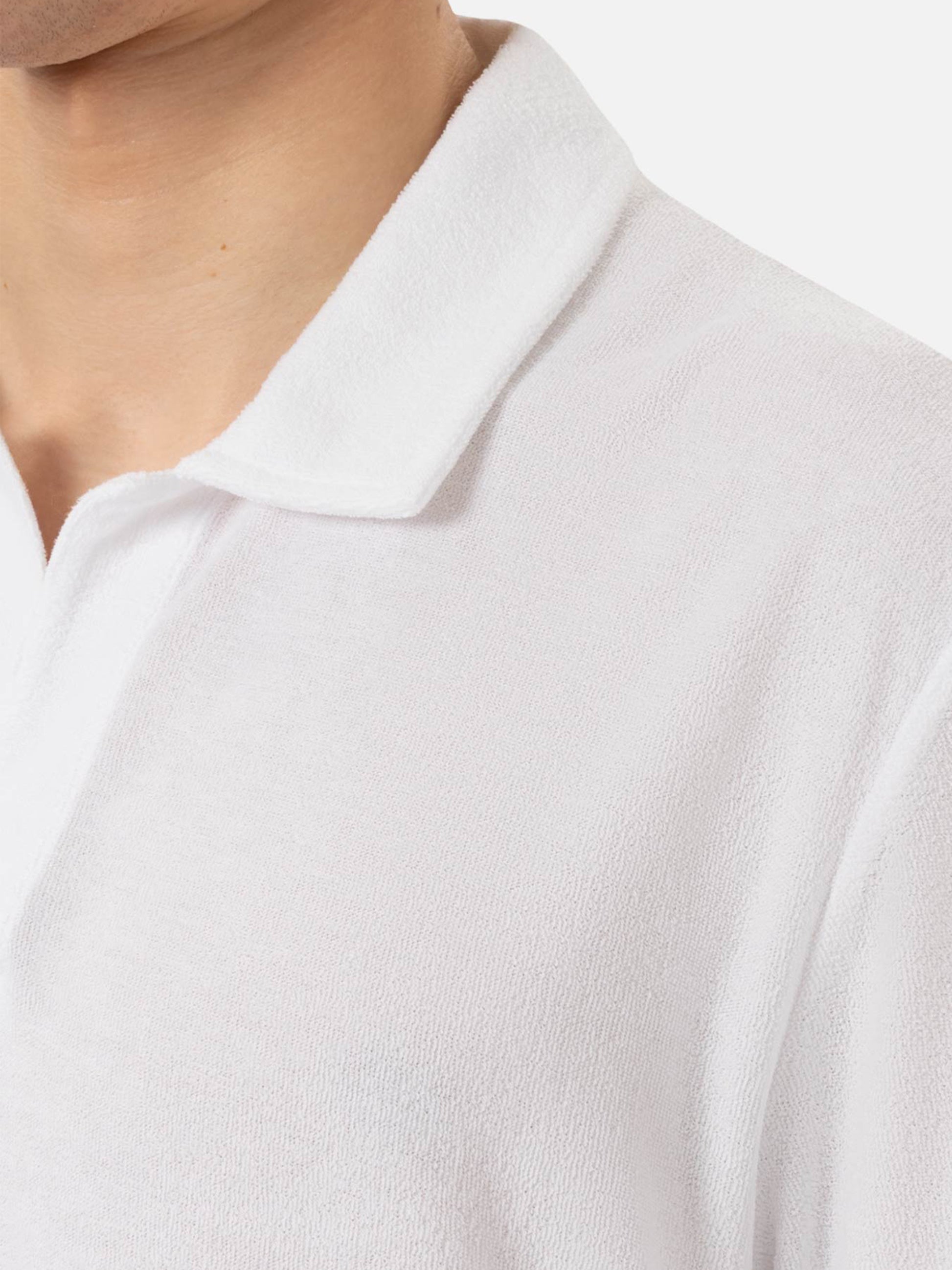 Jeremy white terry buttonless polo shirt - MC2 Saint Barth