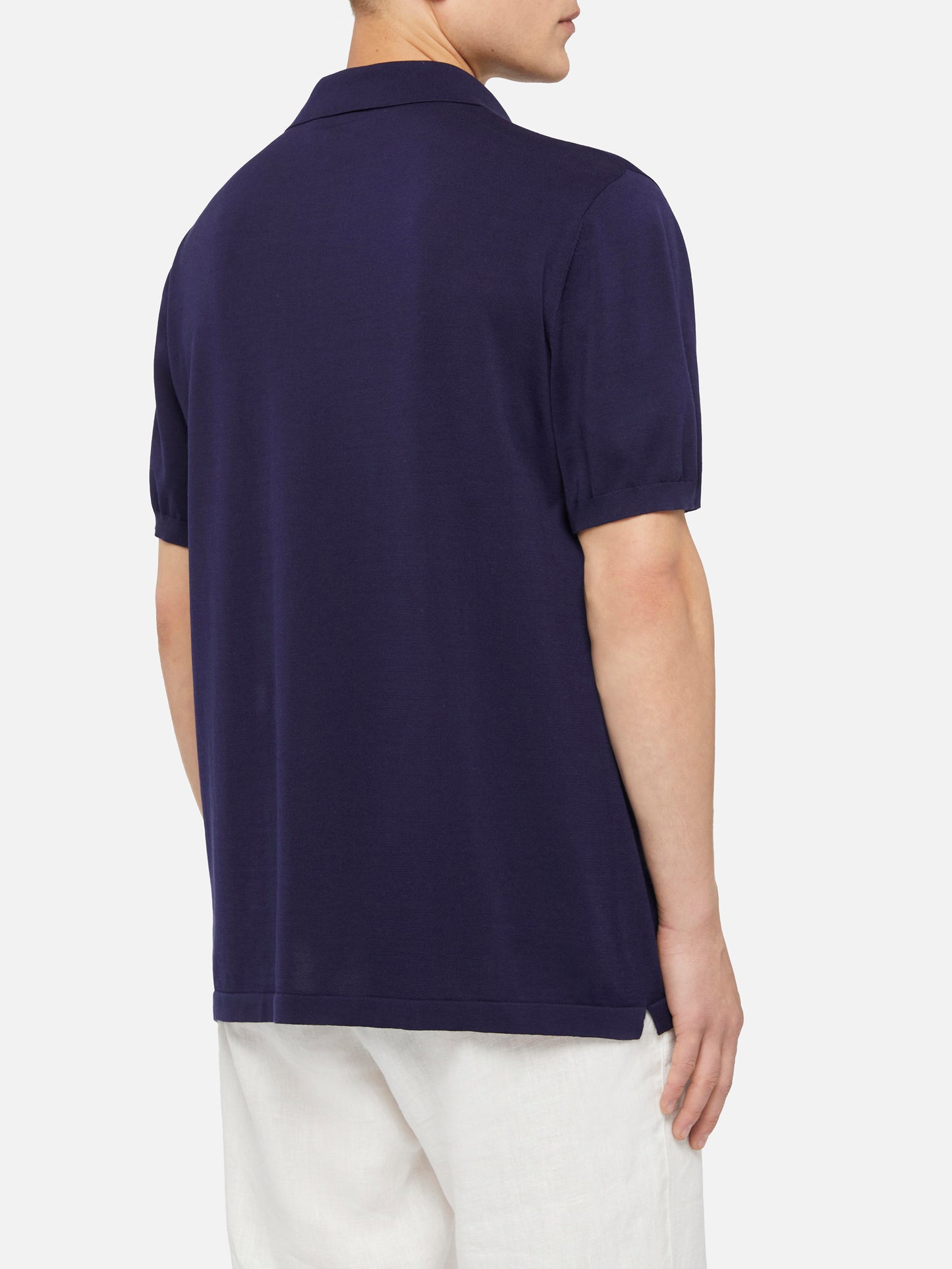 Sloan navy blue silk cotton knitted polo shirt - MC2 Saint Barth