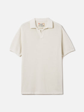 Polo Sloan Mesh in cotone pregiato high twist beige