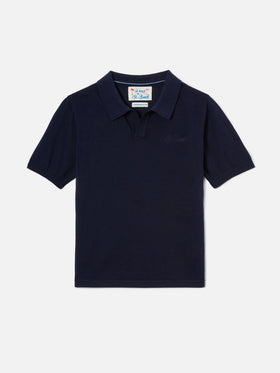 Polo in maglia Sloan Jr in blu navy