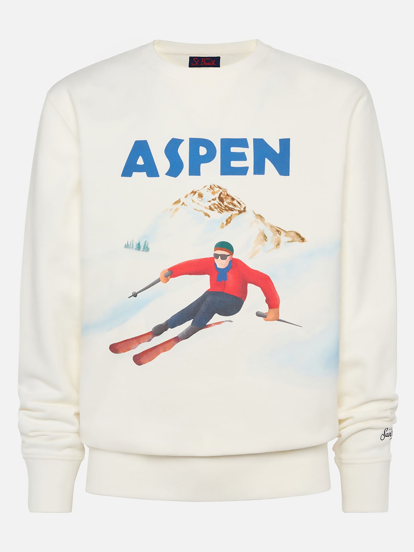 Cotton fleece sweatshirt Soho with Aspen postcard print - MC2 Saint Barth