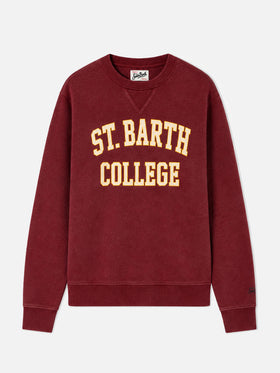 Burgundy sweatshirt St. Barth College  print