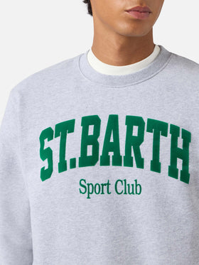 Soho Baumwoll-Sweatshirt in Graumeliert mit Flockdruck des St. Barth Sport Clubs