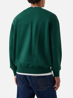 Sudadera con cuello redondo Soho en algodón verde con bordado Bollicine Habitué 