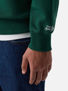 Sudadera con cuello redondo Soho en algodón verde con bordado Bollicine Habitué 