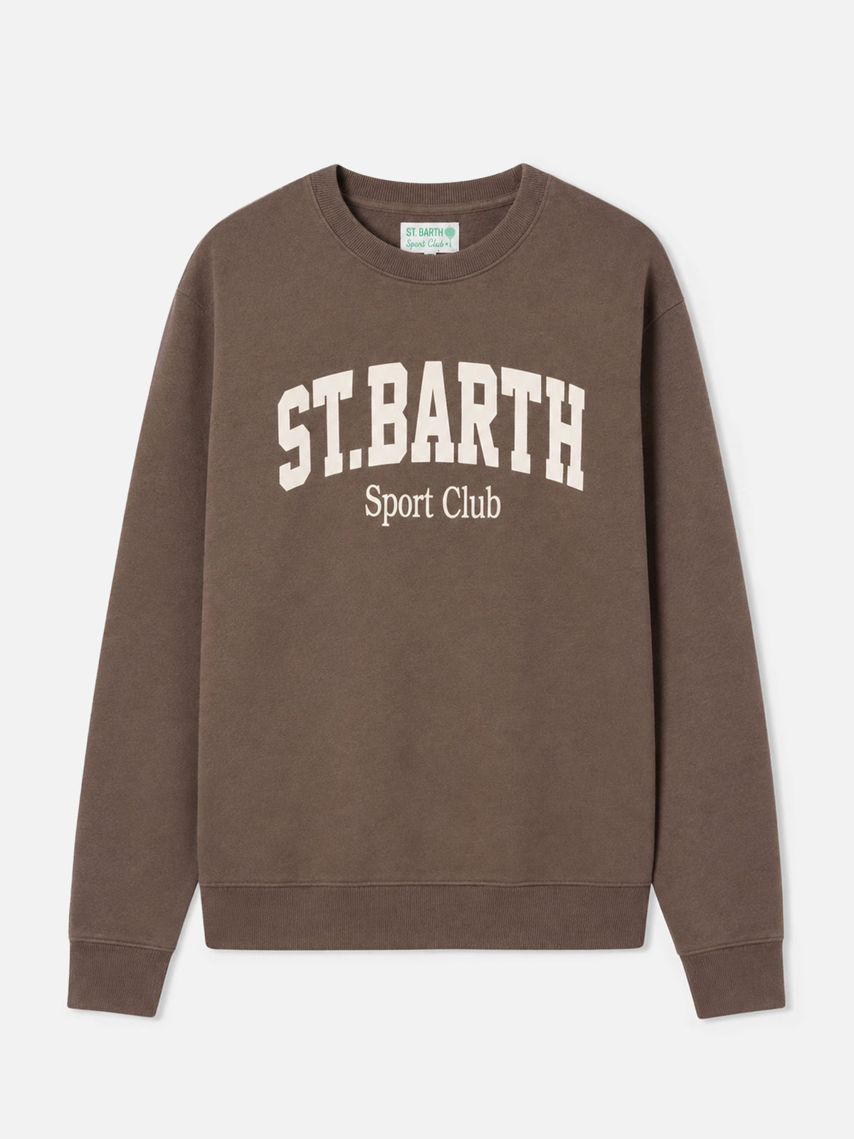 Soho cotton sweatshirt in brown with St. Barth Sport Club print