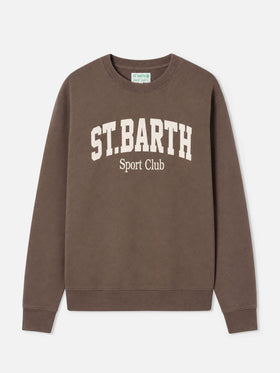 Soho cotton sweatshirt in brown with St. Barth Sport Club print