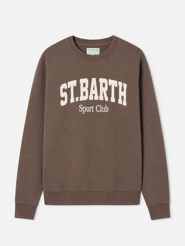 Soho cotton sweatshirt in brown with St. Barth Sport Club print