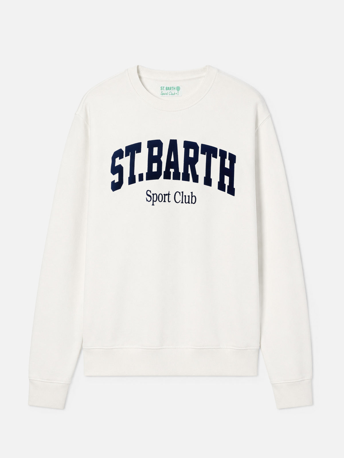Soho cotton sweatshirt in white with flock St. Barth Sport Club print