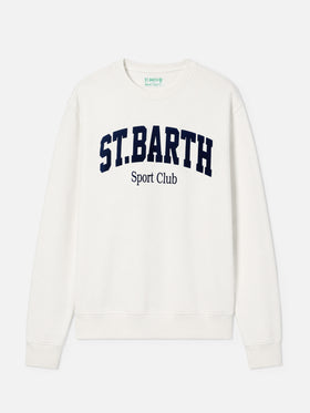 Soho cotton sweatshirt in white with flock St. Barth Sport Club print