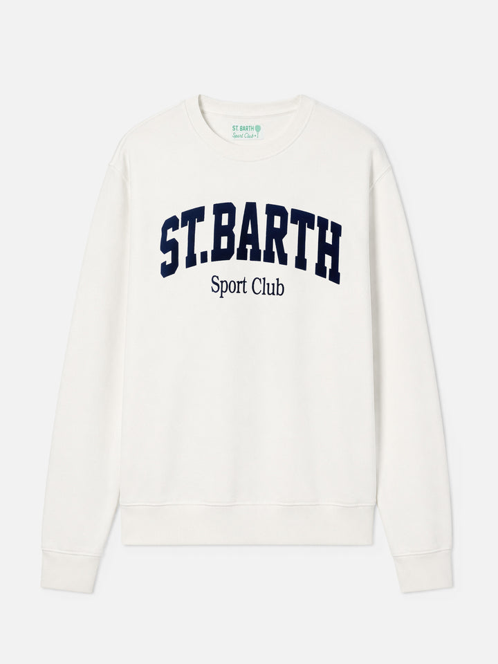 Soho cotton sweatshirt in white with flock St. Barth Sport Club print