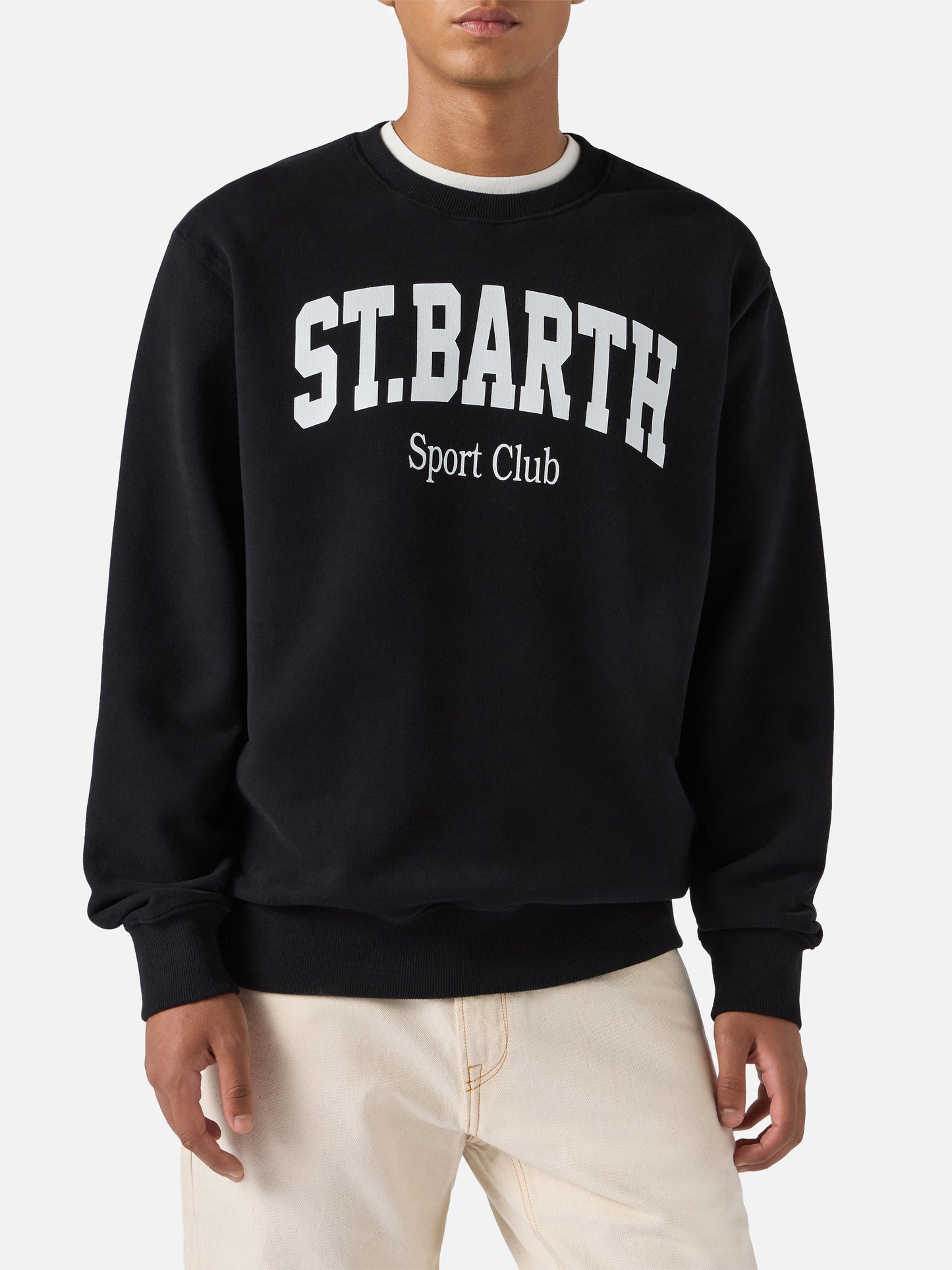 Soho cotton sweatshirt in black with St. Barth Sport Club print