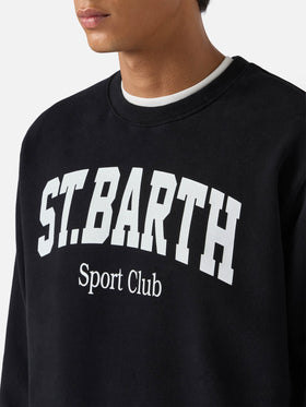 Soho cotton sweatshirt in black with St. Barth Sport Club print