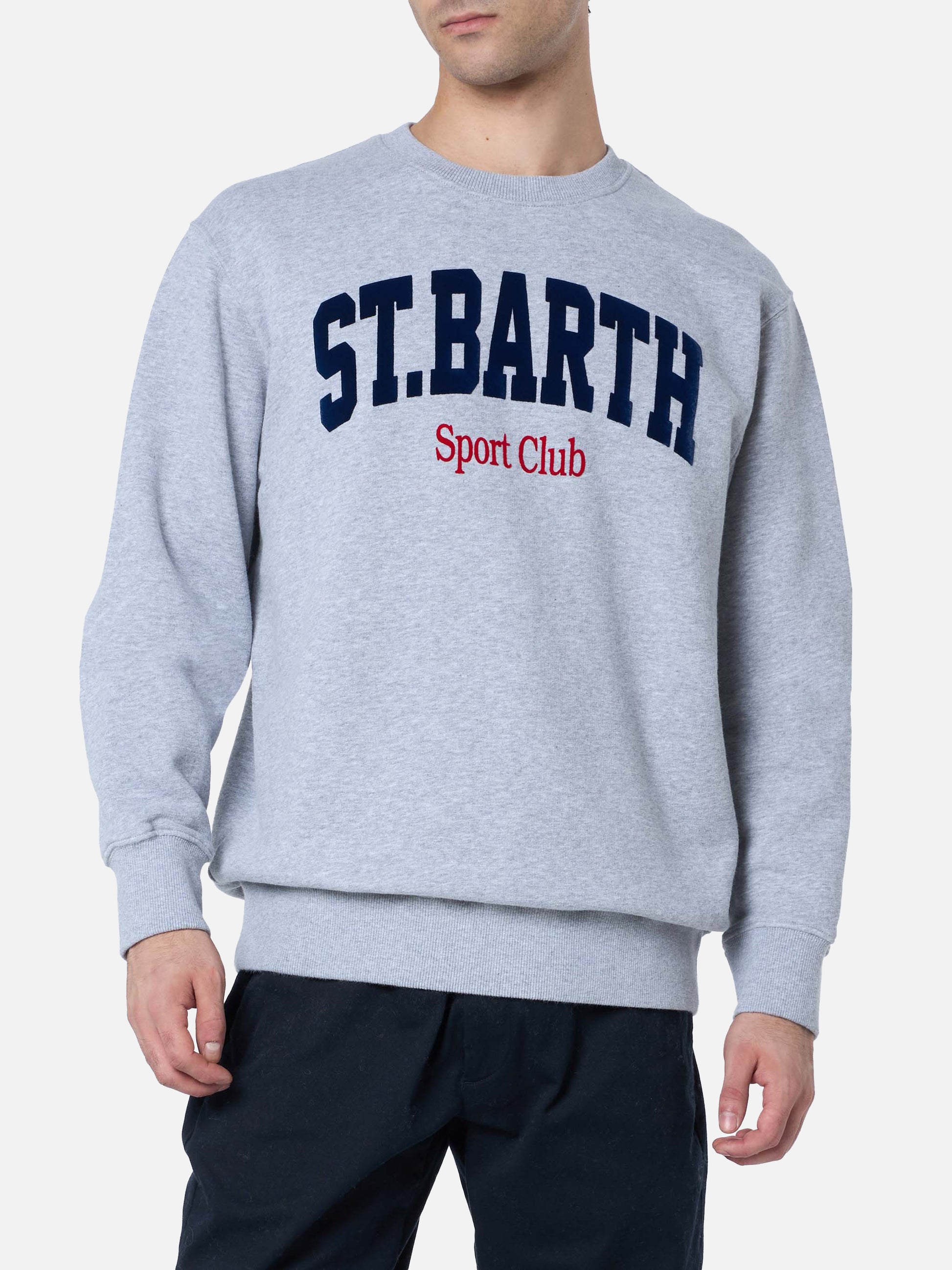 Man gray melange sweatshirt Soho St Barth sport - MC2 Saint Barth