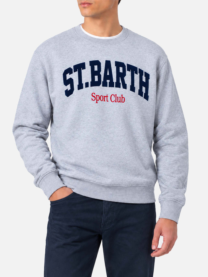 Grey melange Soho sweatshirt with St. Barth Sport Club print
