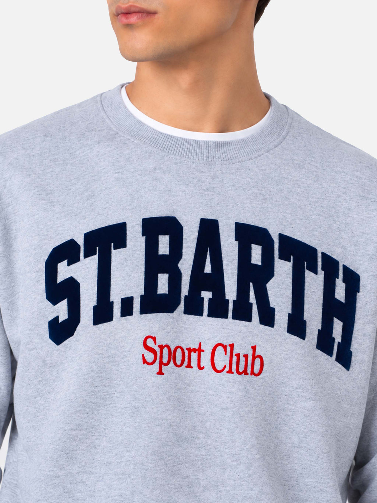 Soho sweatshirt with St. Barth Sport Club print in grey melange