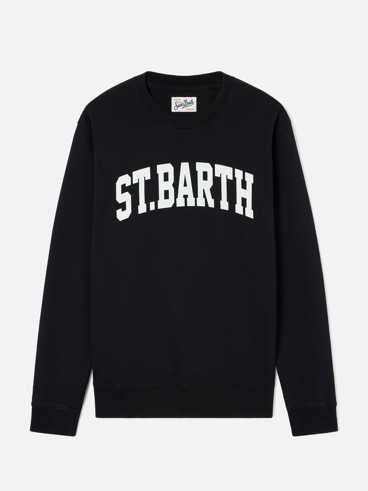 Sudadera Soho negra de algodón con estampado St. Barth 