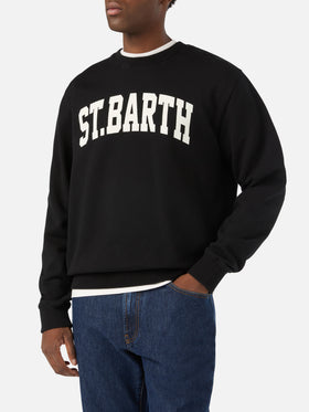 Sudadera Soho negra de algodón con estampado St. Barth 