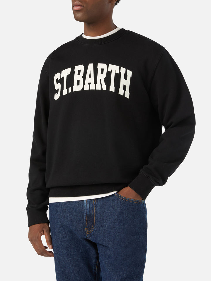 Sweat-shirt Soho noir en coton avec imprimé St. Barth 