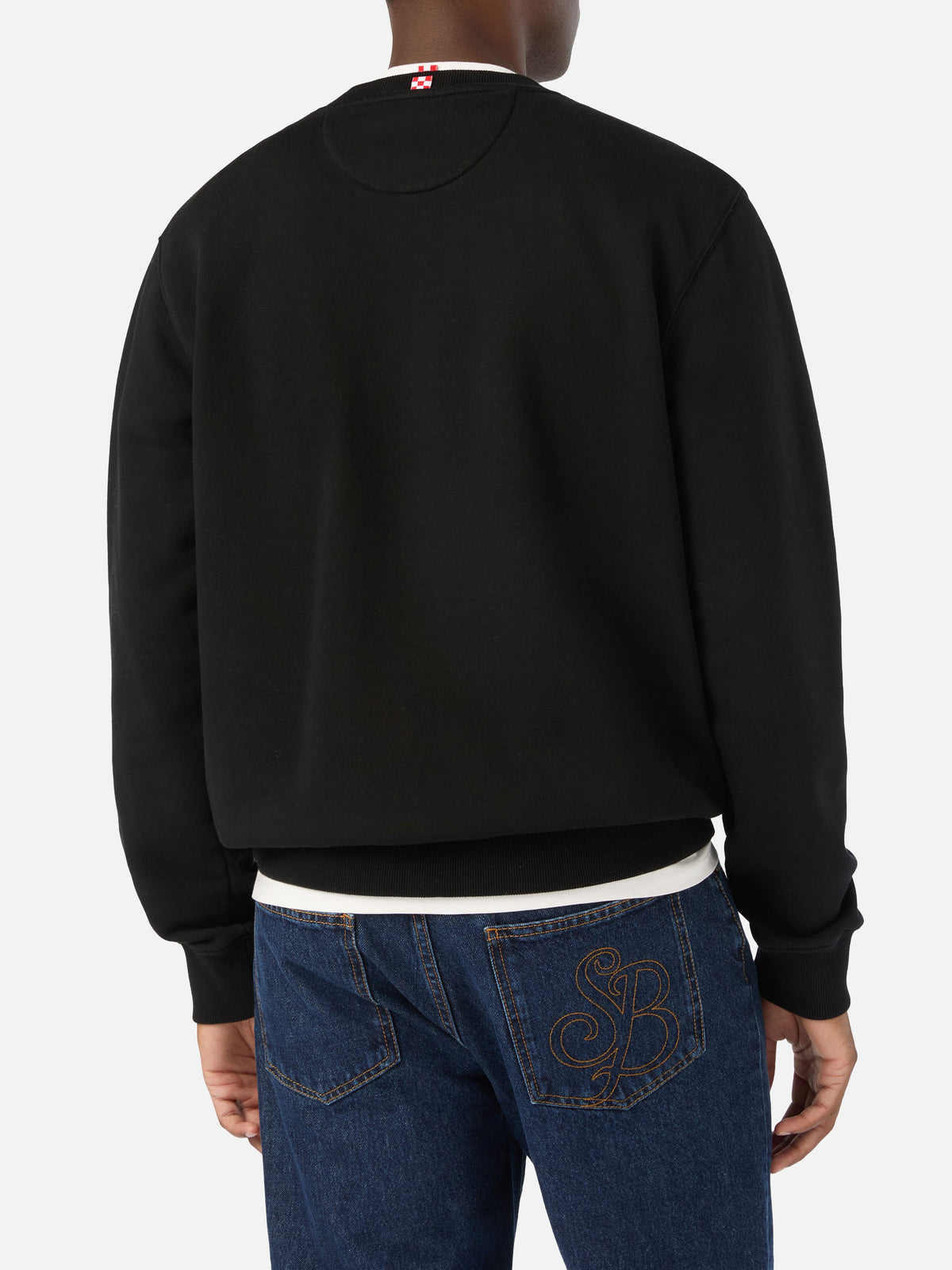 Sudadera Soho negra de algodón con estampado St. Barth 