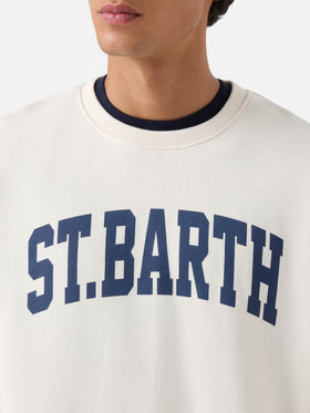 Soho Rundhals-Sweatshirt aus weißer Baumwolle mit St. Barth-Print 