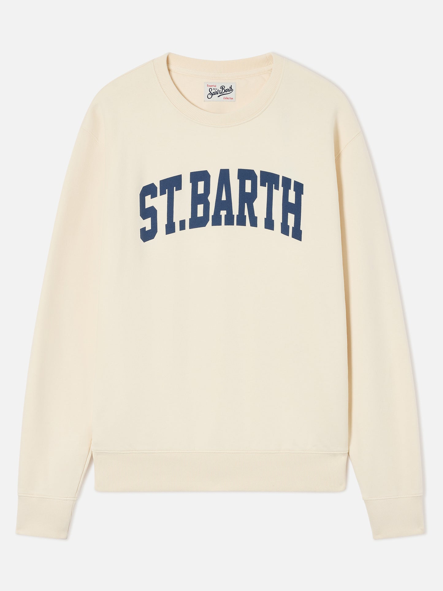 Felpa girocollo Soho in cotone bianca con stampa St. Barth