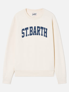 Soho Rundhals-Sweatshirt aus weißer Baumwolle mit St. Barth-Print 