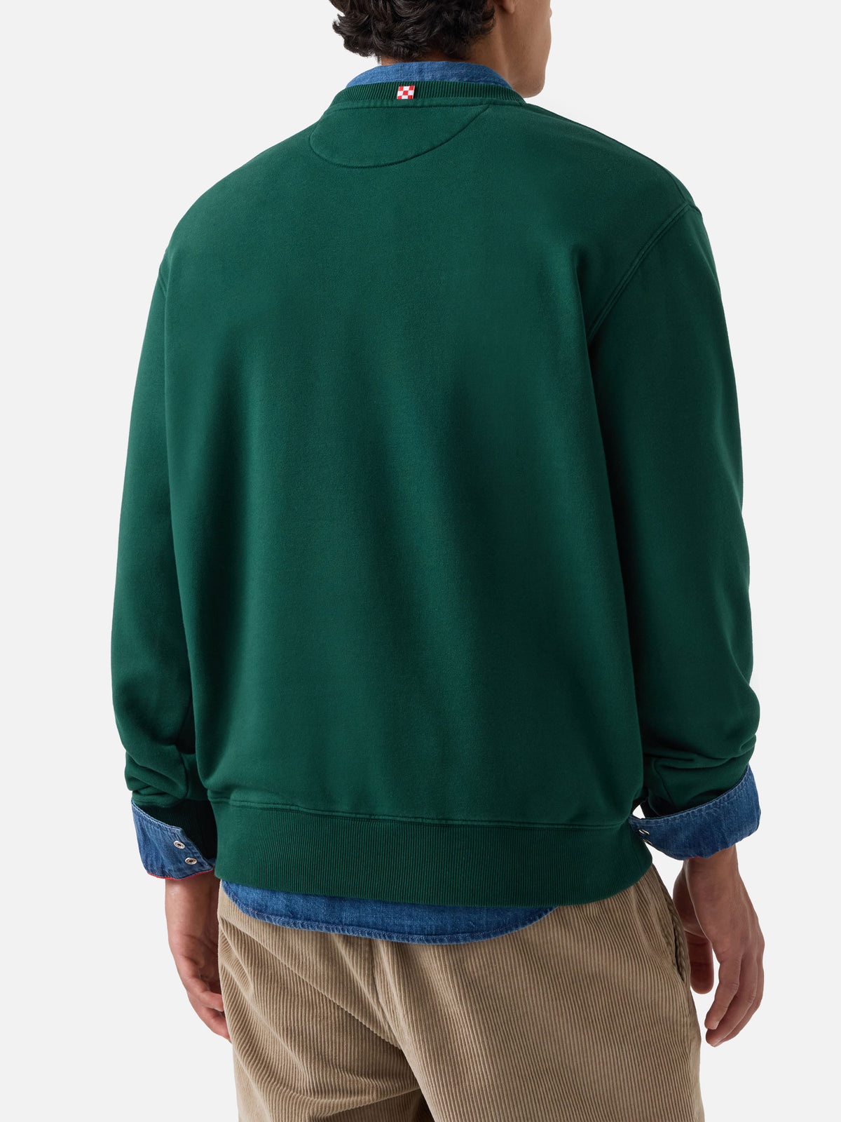 Felpa Soho verde in cotone con stampa St. Barth