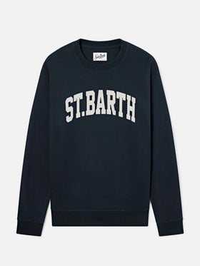 Sweat-shirt Soho en coton Navy blue avec imprimé St. Barth 