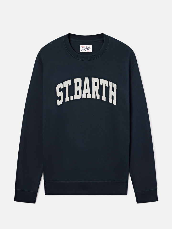 Sweat-shirt Soho en coton Navy blue avec imprimé St. Barth 