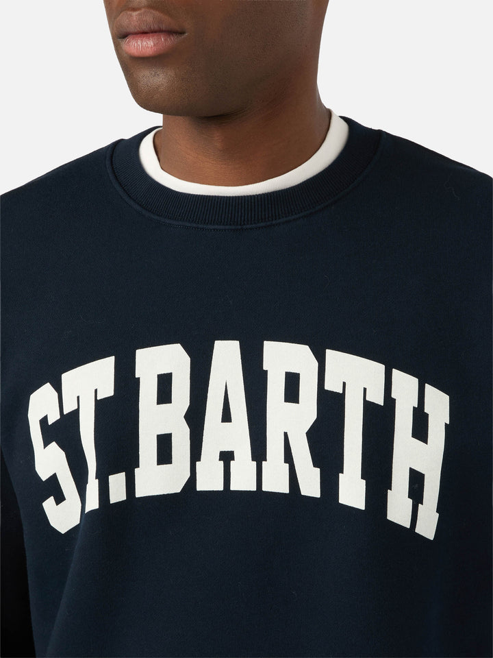 Sweat-shirt Soho en coton Navy blue avec imprimé St. Barth 