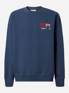 Sudadera Soho de algodón en azul marino con bordado Aperol spritz 
