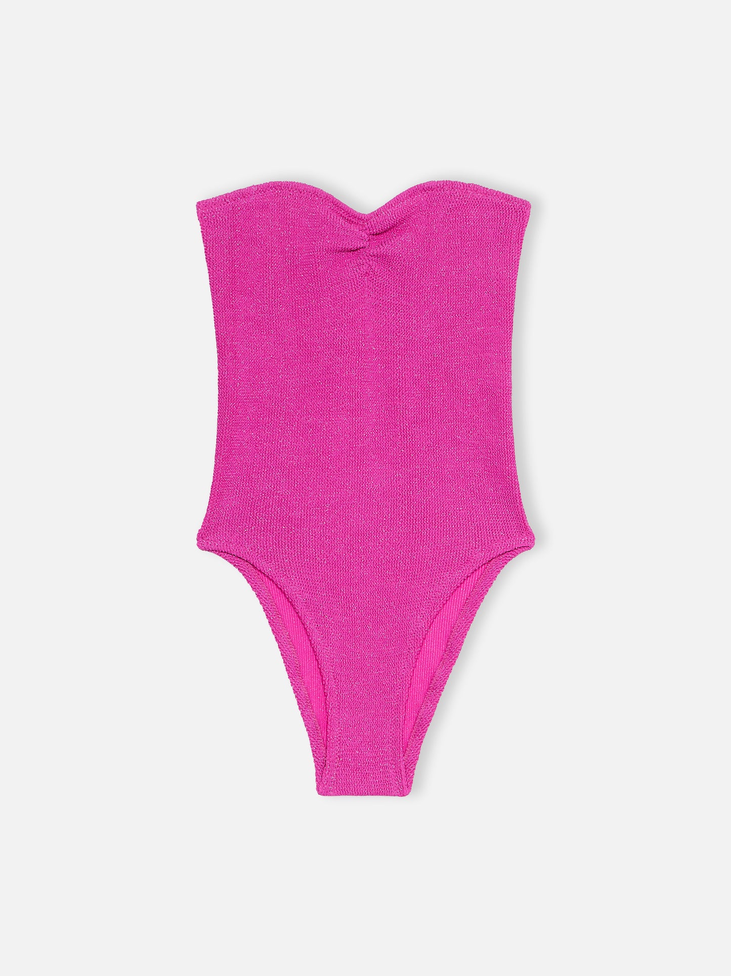 Maillot de bain une pièce bandeau en lurex fuchsia pour femme Soleil 