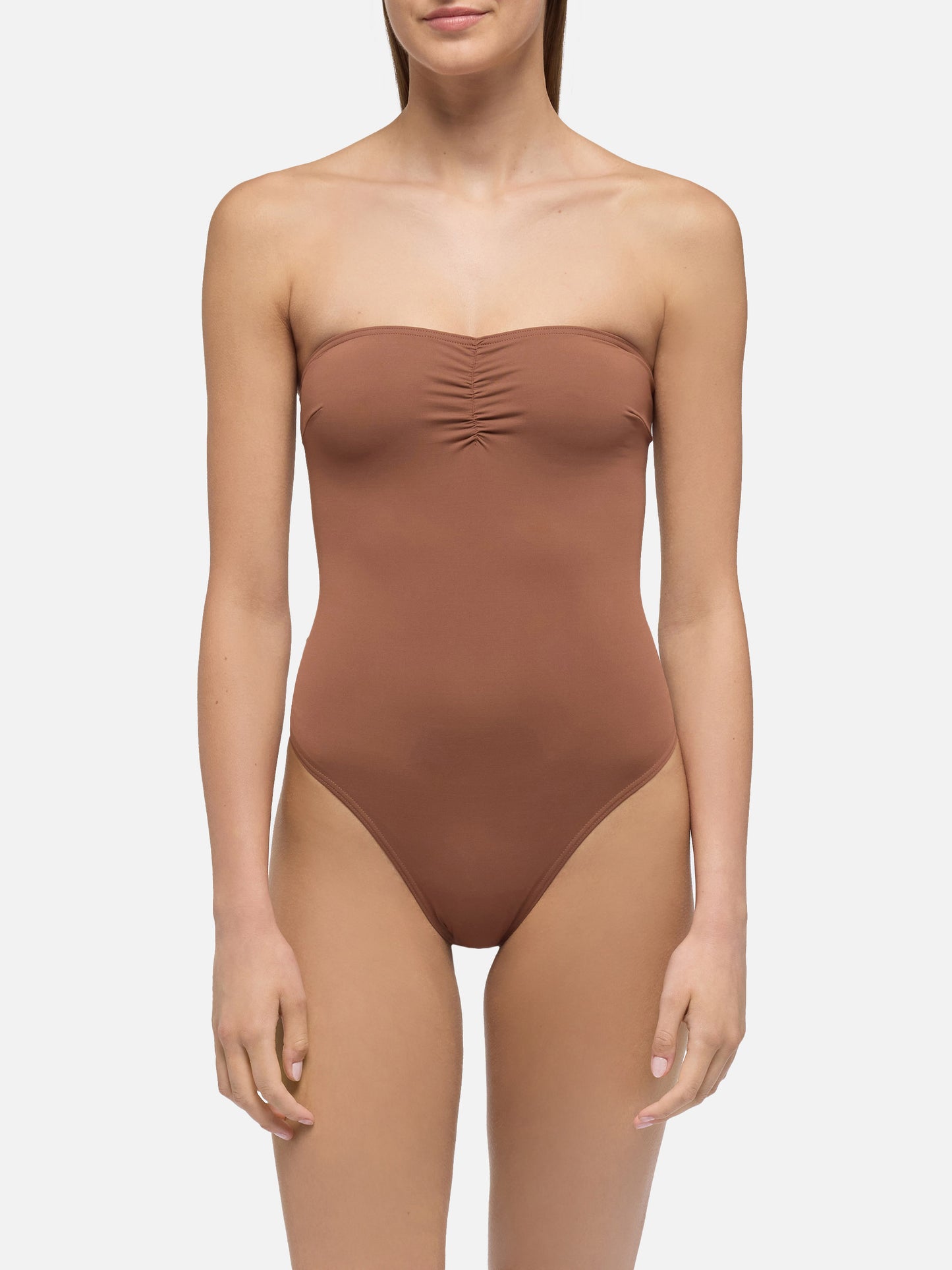 Soleil brown strapless one-piece swimsuit - MC2 Saint Barth