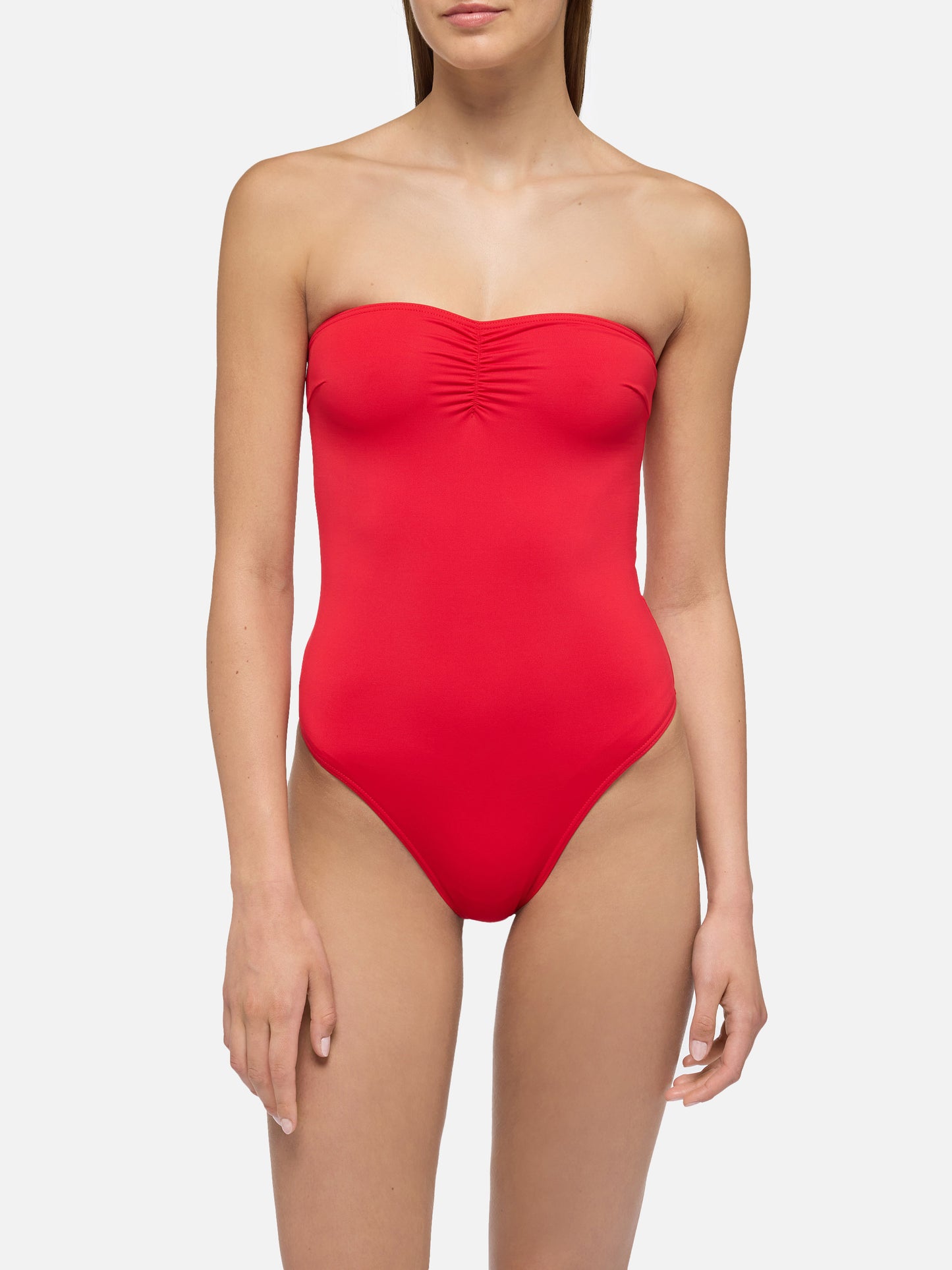 Soleil red strapless one-piece swimsuit - MC2 Saint Barth