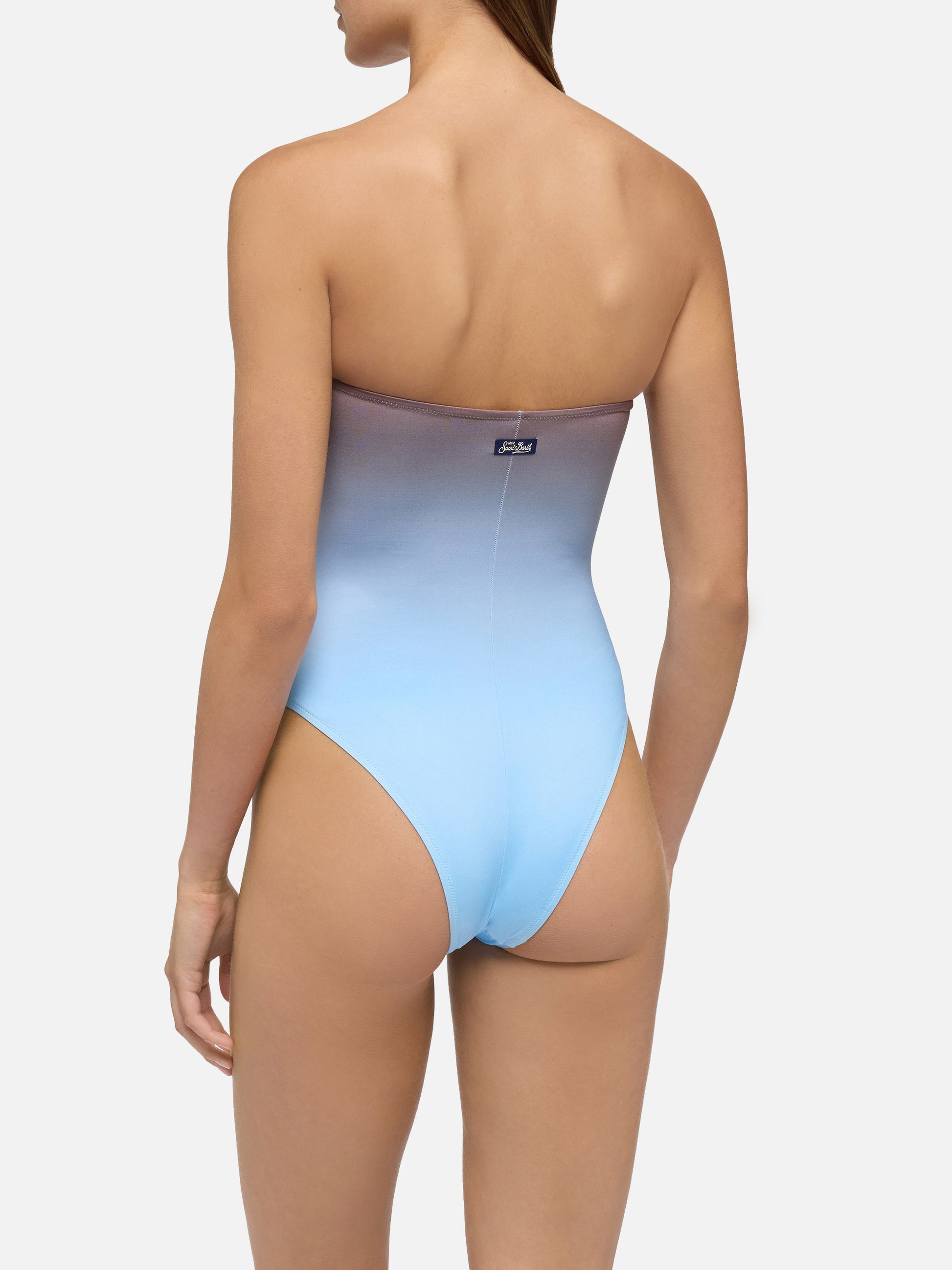 Soleil strapless one-piece swimsuit with gradient print - MC2 Saint Barth