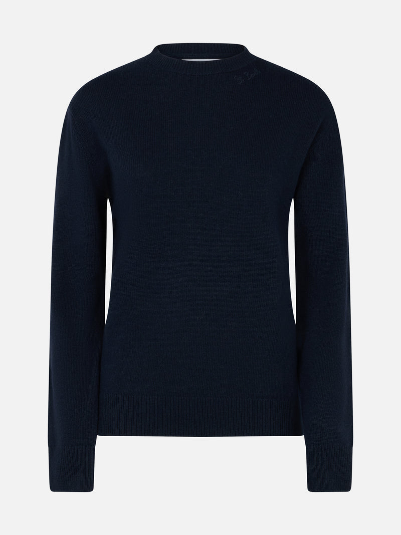 Maglione da donna blu navy Sorbonne