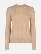 Maglione da donna in misto cashmere beige Sorbonne