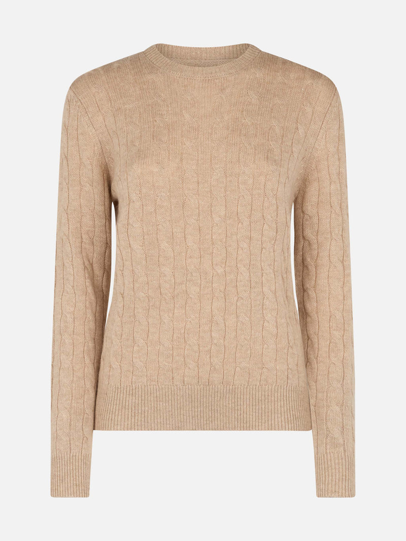 Woman blended cashmere beige sweater Sorbonne