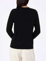 Woman blended cashmere black sweater Sorbonne