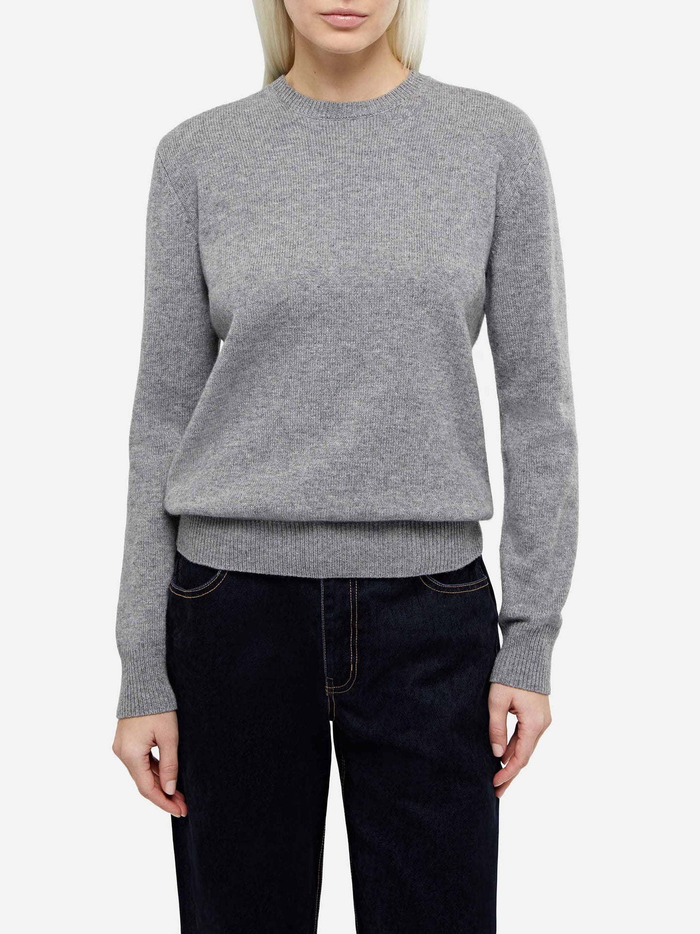 Woman mélange grey cashmere blend sweater Sorbonne - MC2 Saint Barth