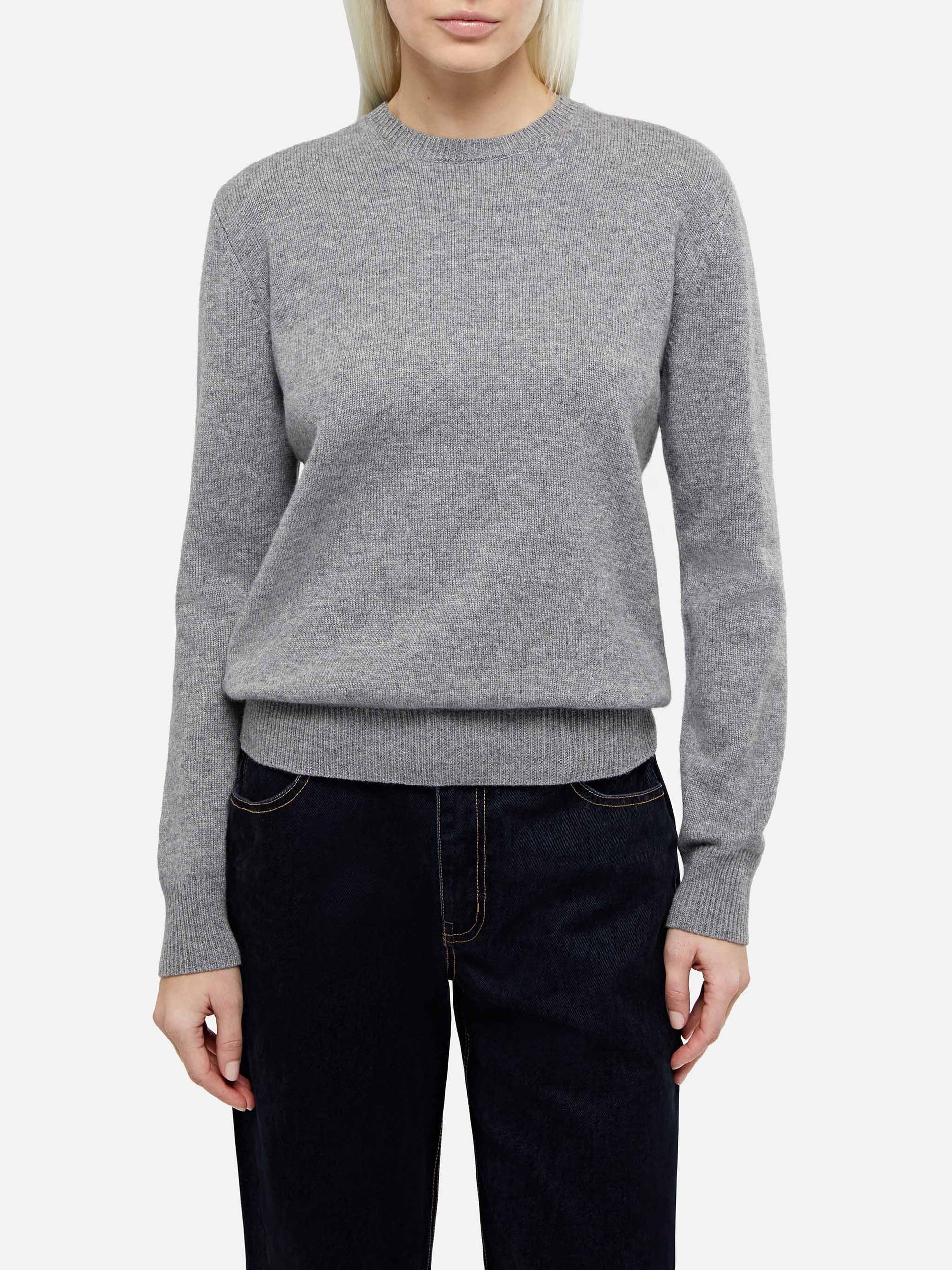 Woman mélange grey cashmere blend sweater Sorbonne - MC2 Saint Barth