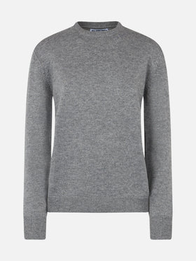Woman mélange grey cashmere blend sweater Sorbonne - MC2 Saint Barth