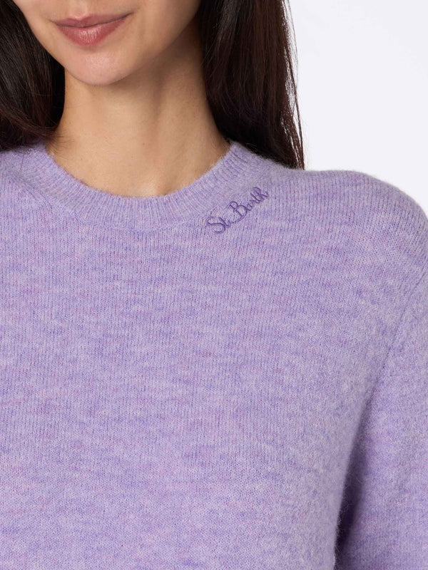 Woman stretch yarn lilac sweater Sorbonne