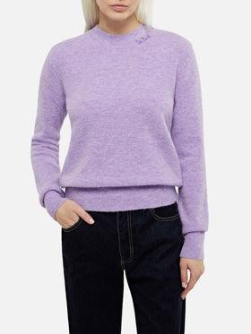 Woman stretch alpaca lilac sweater Sorbonne - MC2 Saint Barth