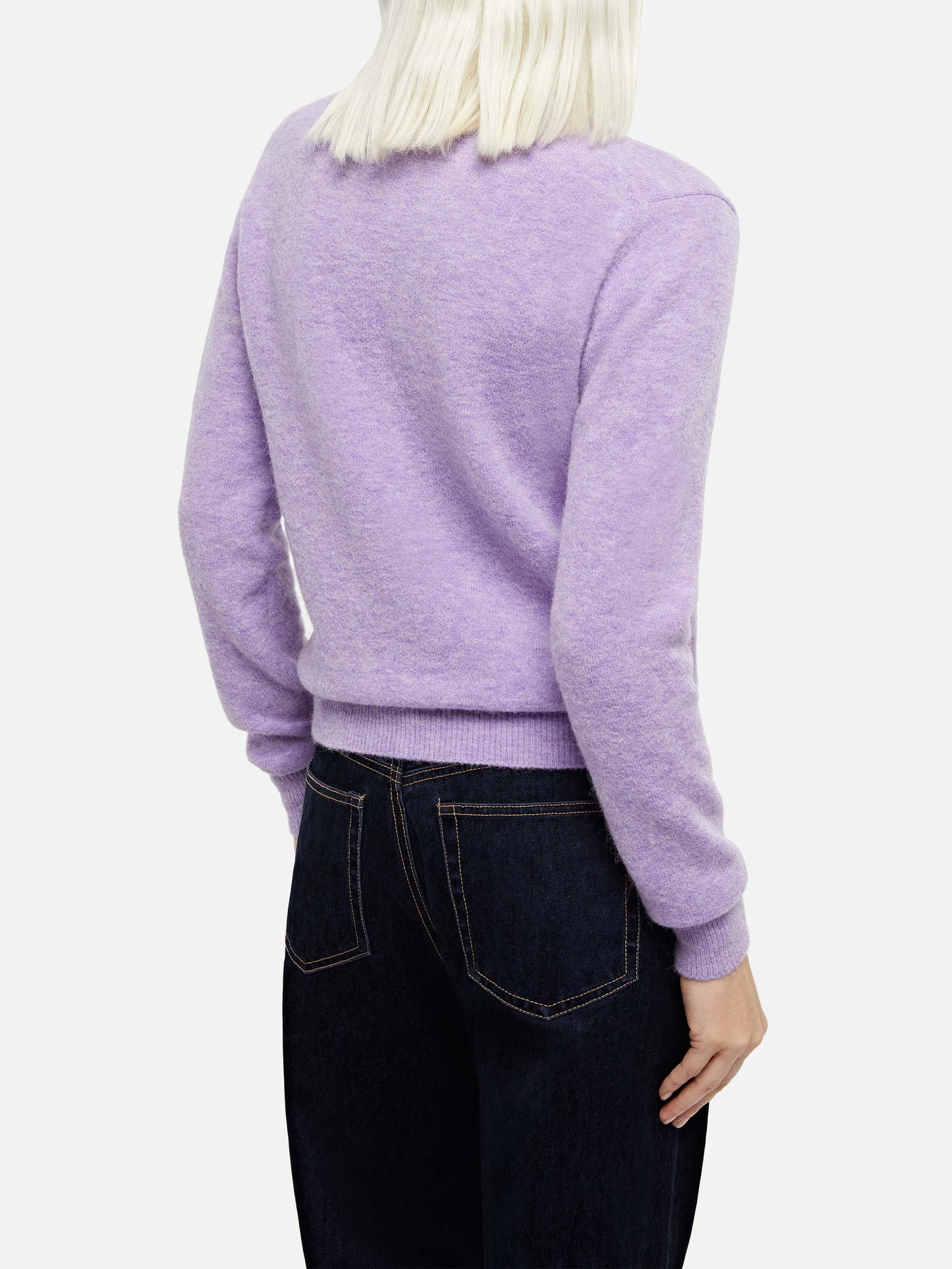 Woman stretch alpaca lilac sweater Sorbonne - MC2 Saint Barth