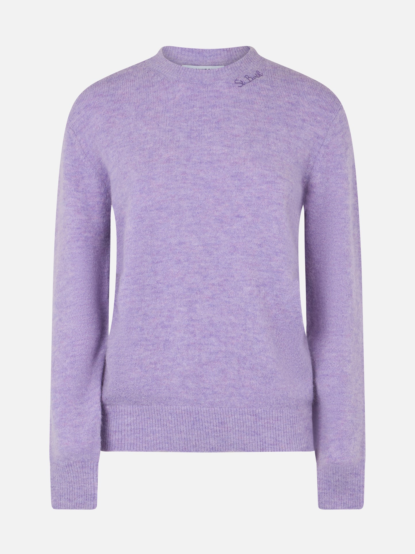 Woman stretch alpaca lilac sweater Sorbonne - MC2 Saint Barth