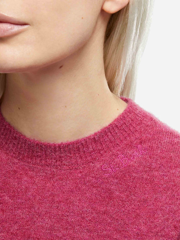 Maglione da donna in filato elasticizzato peonia Sorbonne