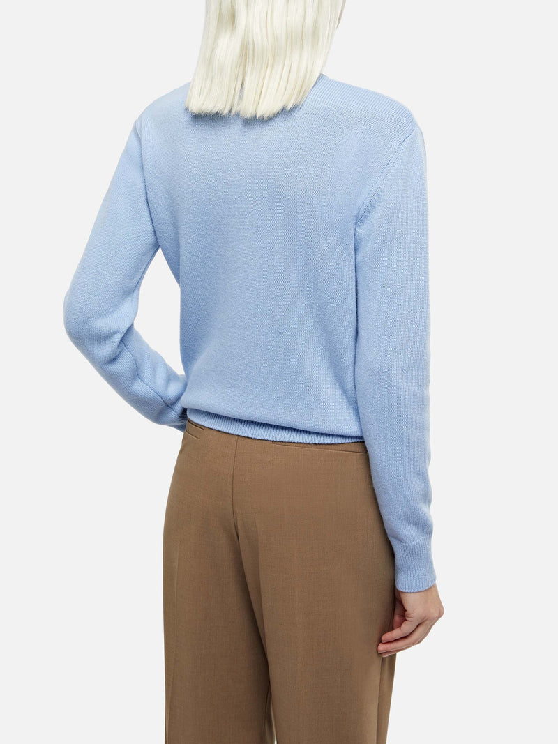 Woman light blue cashmere blend sweater Sorbonne