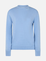 Woman light blue cashmere blend sweater Sorbonne